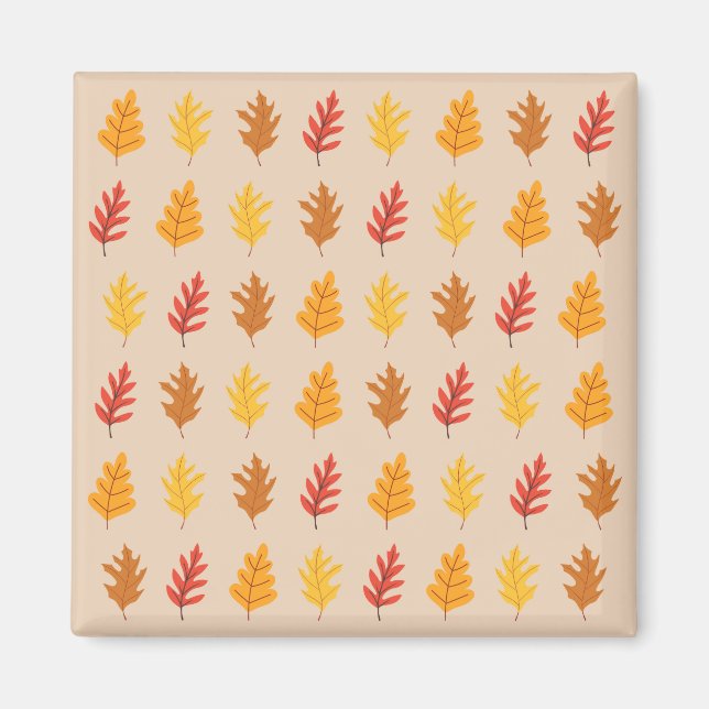 Aimant Feuilles de chêne d'automne (Devant)