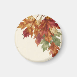 Aimant Feuilles de érable d'automne à l'aquarelle Élégant