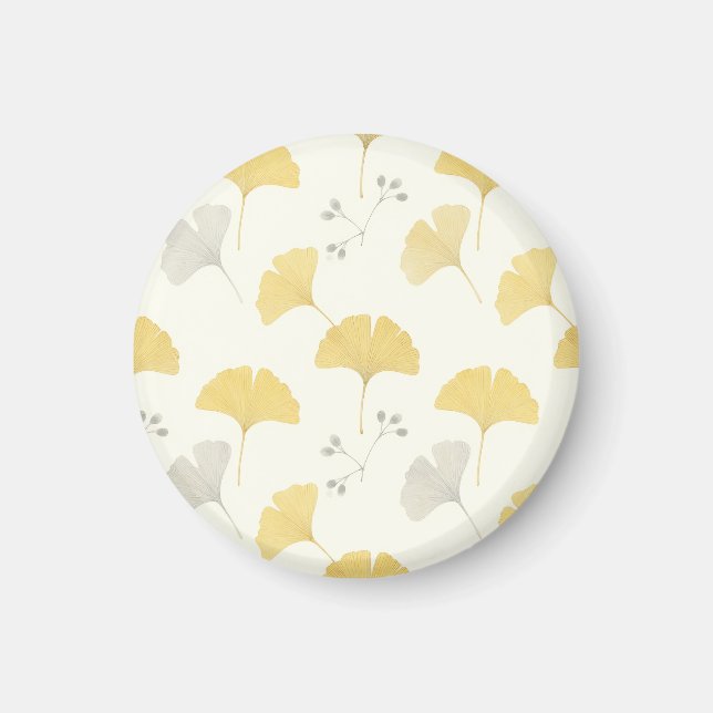 Aimant Feuilles de Ginkgo Jaune Éventail Répétition (Devant)