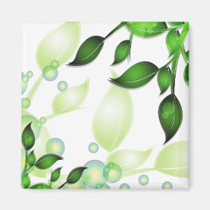 Aimant Feuilles de jardin frais sur blanc