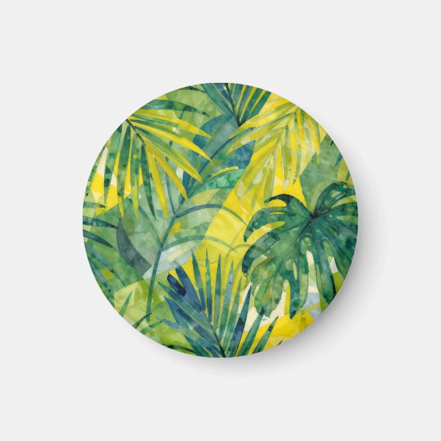 Aimant Feuilles de jungle Monstera Palmier Tropical (Devant)