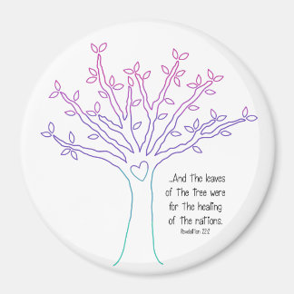 Aimant Feuilles de l'Arbre (Style rose/violet)