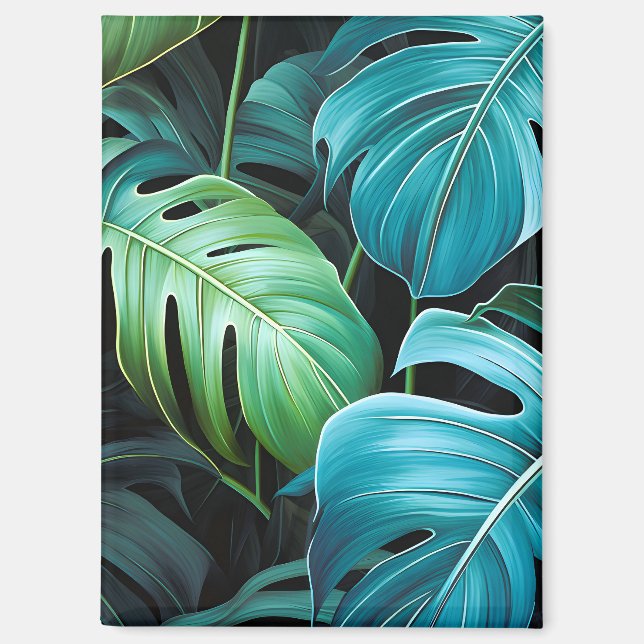 Aimant Feuilles de Monstera Botanique Feuillage de la Jun (Recto)