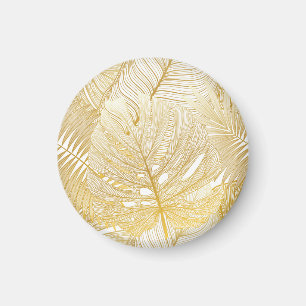 Aimant Feuilles de palmiers tropicaux : motif vintage.