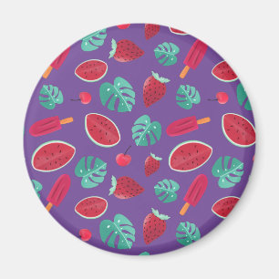 Aimant Feuilles de poissonnerie, cerise, fraise et pastè