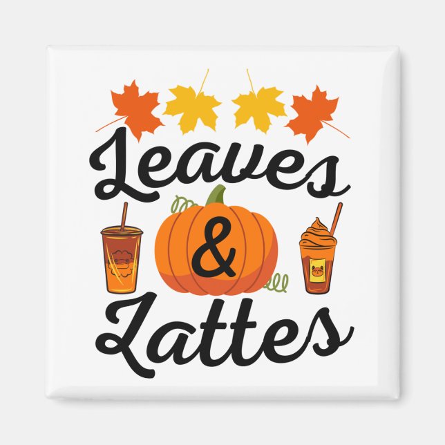 Aimant Feuilles Et Latte Automne (Devant)