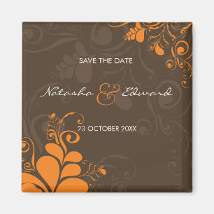 Aimant Feuilles Orange Déco Et Fleurs Sauvent La Date