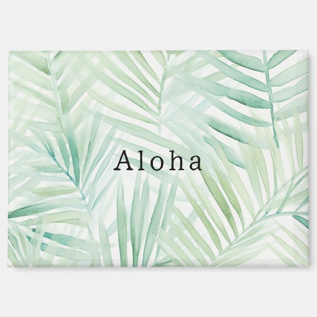Aimant Feuilles Tropicales Vertes Aloha (Recto)