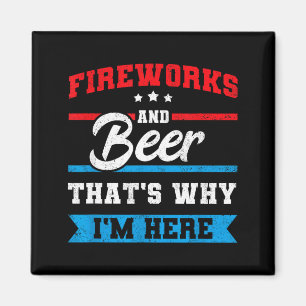 Aimant Feux d'artifice & bière c'est pourquoi ici drôle 4