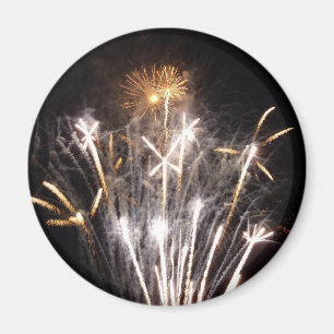 Aimant Feux d'artifice blancs et or II Célébration patrio