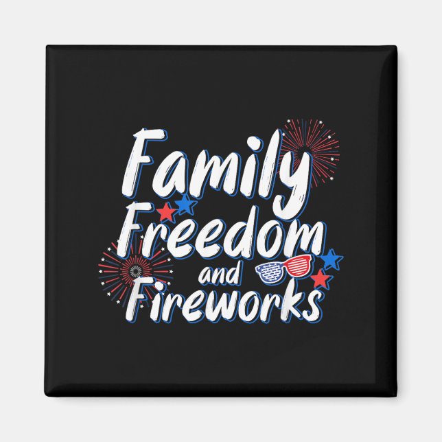 Aimant Feux d'artifice pour la liberté en famille _ 4 jui (Devant)