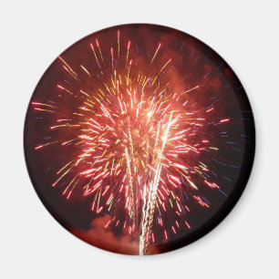 Aimant Feux d'artifice rouge, blanc et bleu II Patriotiqu