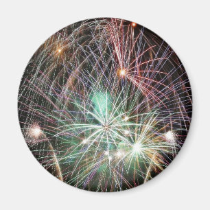 Aimant Feux d'artifice verts la nuit