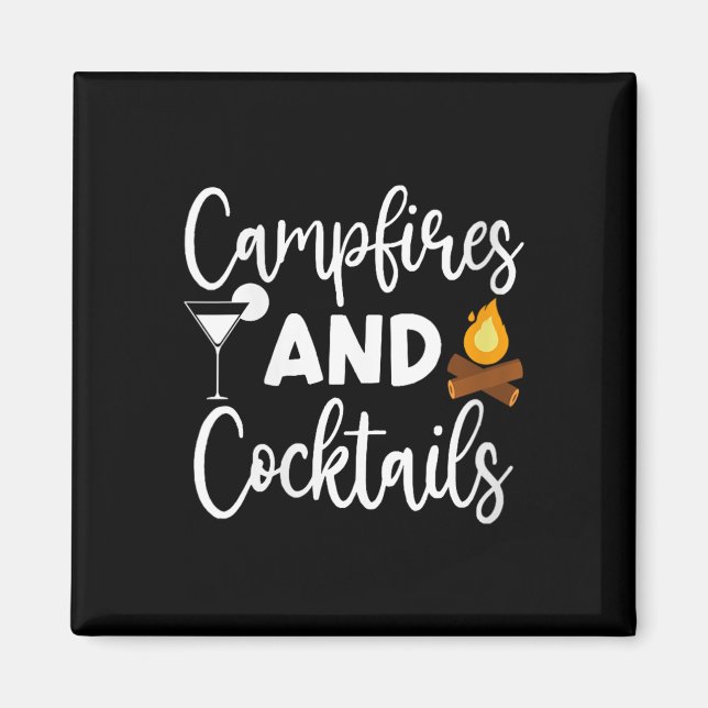 Aimant Feux de camp pour femmes et queues Amateur de camp (Devant)
