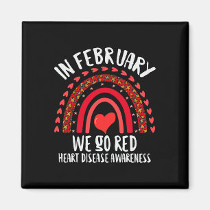 Aimant Février Nous allons Red Heart Disease Awareness Re