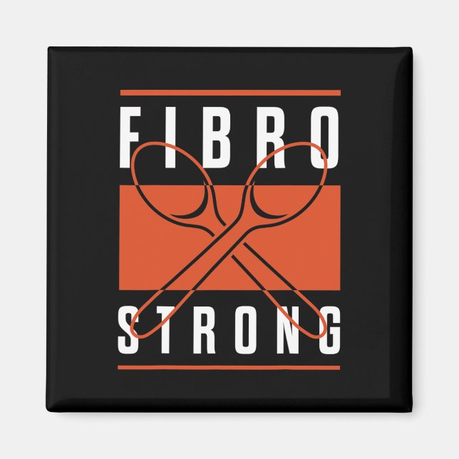 Aimant Fibro de sensibilisation Cuillères graphiques fort (Devant)