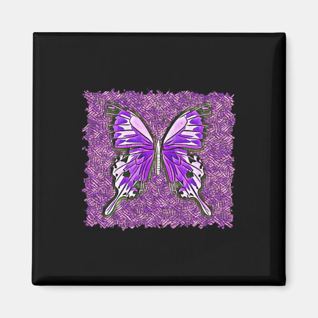 Aimant Fibro Lupus Vitré Papillon d'art Spoonie (Devant)