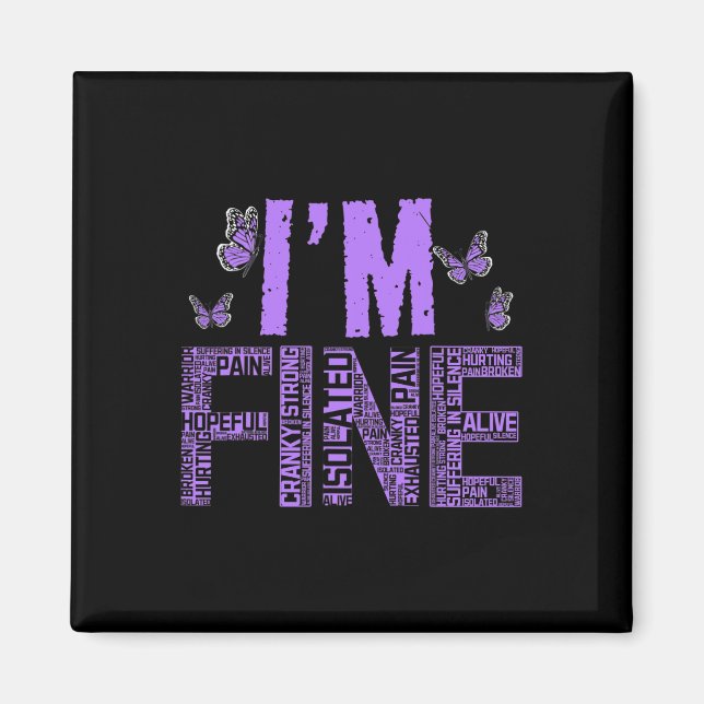 Aimant Fibromyalgie fine guerrier Fibro Sensibilisation V (Devant)