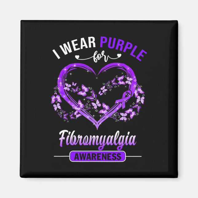 Aimant Fibromyalgie Je Porte Le Papillon Violet Hea (Devant)
