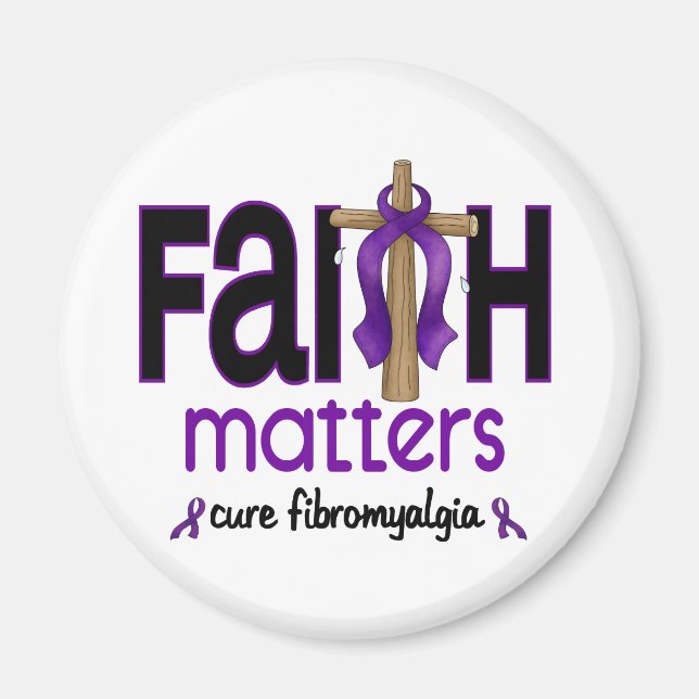 Aimant Fibromyalgie La foi, ça compte Croix 1 (Devant)