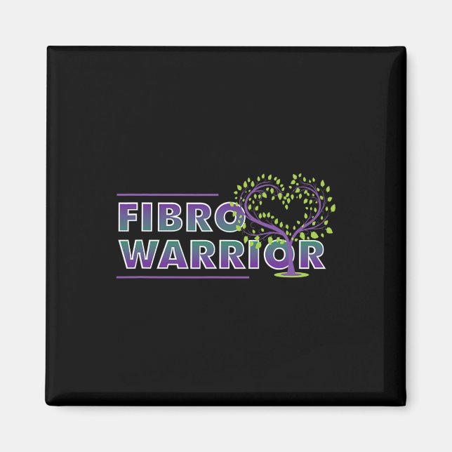 Aimant Fibromyalgie Sensibilisation Fibro Guerrier Coeur  (Devant)