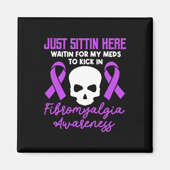 Aimant Fibromyalgie Sensibilisation Fibro Warrior Purple  (Devant)