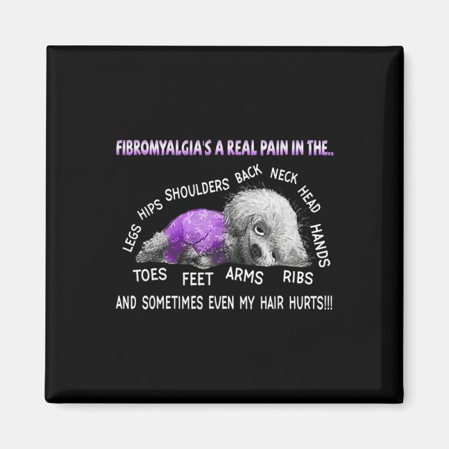 Aimant Fibromyalgie : une véritable douleur Bichon Frise  (Devant)