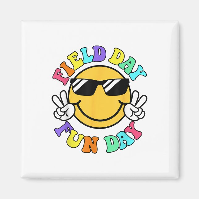 Aimant Field Day Fun Day Smile Face Enseignants Field Da (Devant)