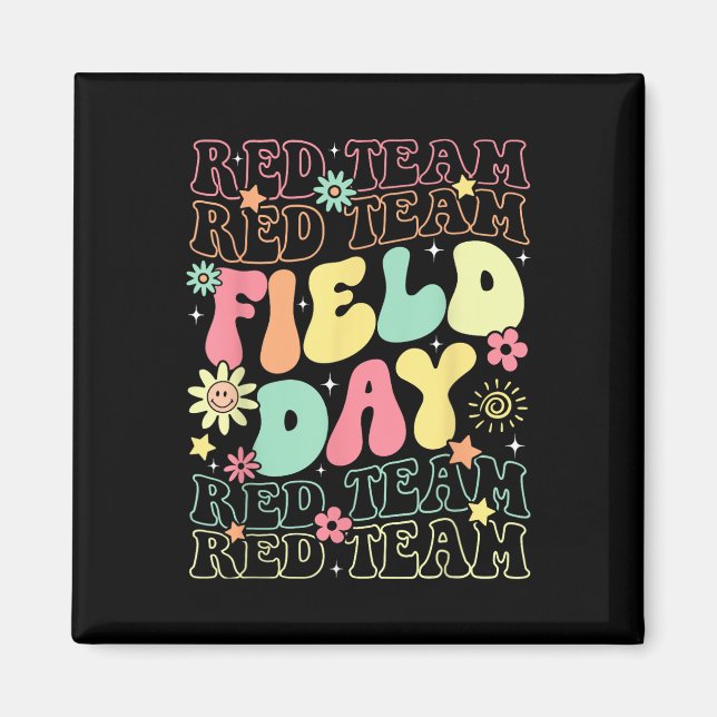 Aimant Field Day Red Team Couleur War Camp Équipe Jeu Com (Devant)