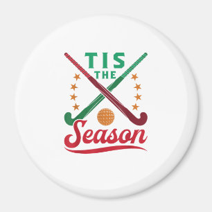 Aimant Field Hockey Noël C'est La Saison Des Fêtes Joueur