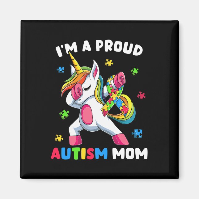 Aimant Fier Autisme Maman Danse Dab (Devant)