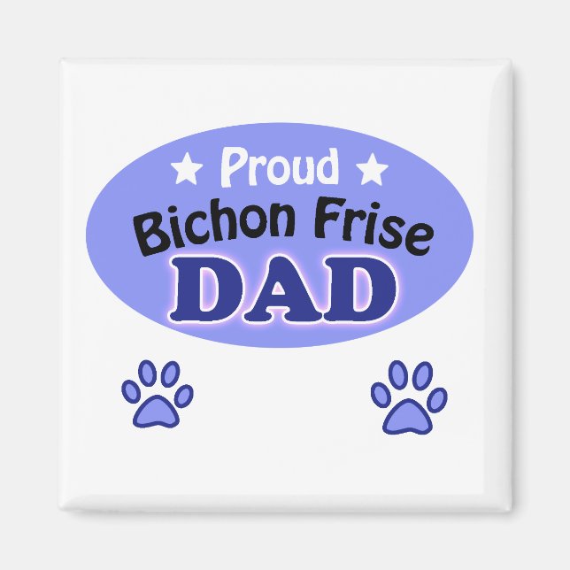 Aimant Fier Bichon Frise papa (Devant)