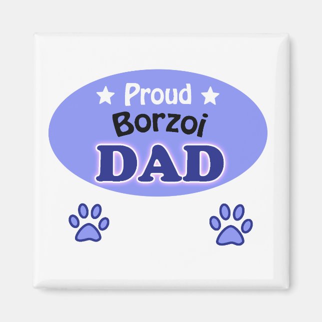 Aimant Fier Borzoi papa (Devant)