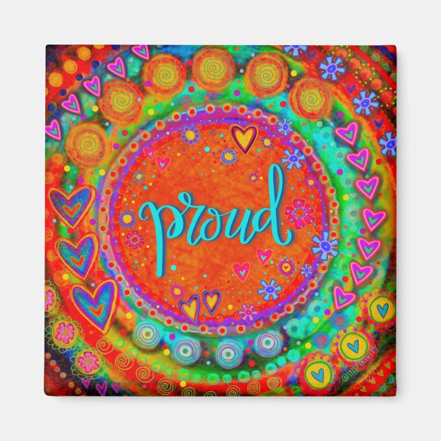 Aimant Fier Colorful Whimsical tendance Inspirant (Devant)