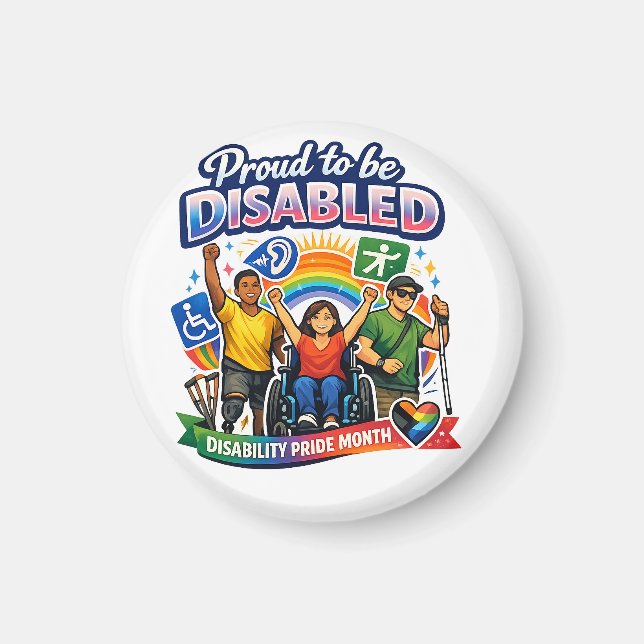Aimant Fier d'être handicapé (Devant)