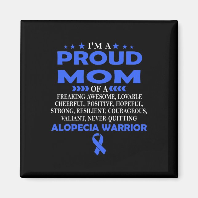 Aimant Fier Maman De Alopecia Warrior T (Devant)