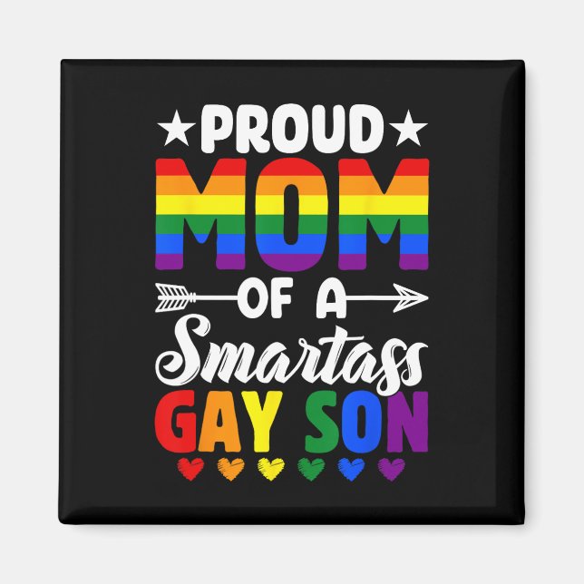 Aimant Fier Maman D'Un Fils Gay Intelligent Lgbtq Pride F (Devant)