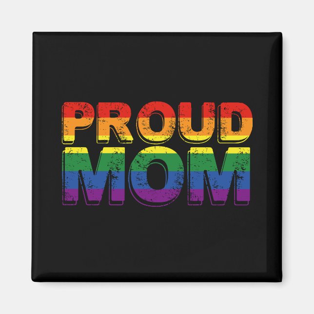 Aimant Fier maman Gay pride LGBT Rainbow Mother LGBTQ (Devant)