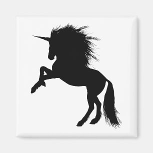 Aimant Fier noir Unicorne Silhouette Imaginaire Animal, Z