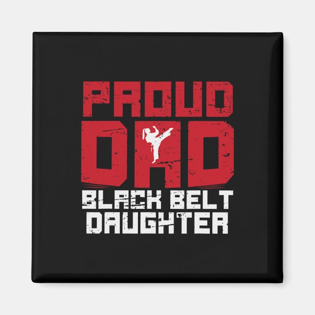 Aimant Fier Papa Ceinture noire Fille Funny Karate Papa G (Devant)