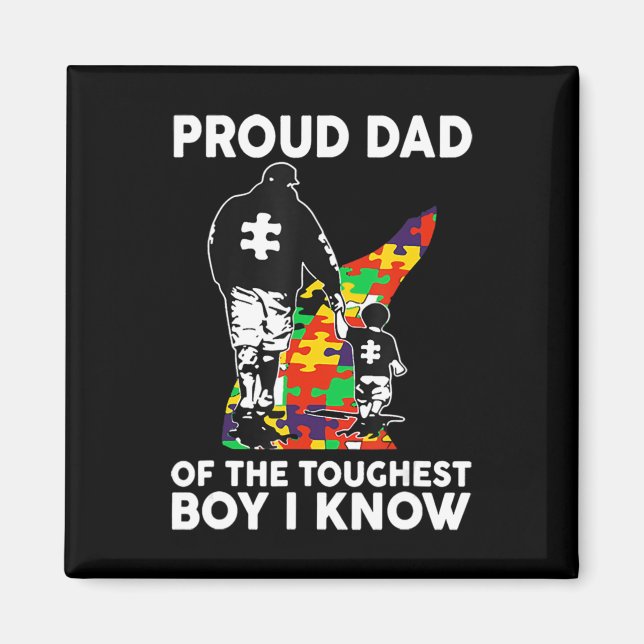 Aimant Fier Papa Du Garçon Le Plus Touché Que Je Connais  (Devant)