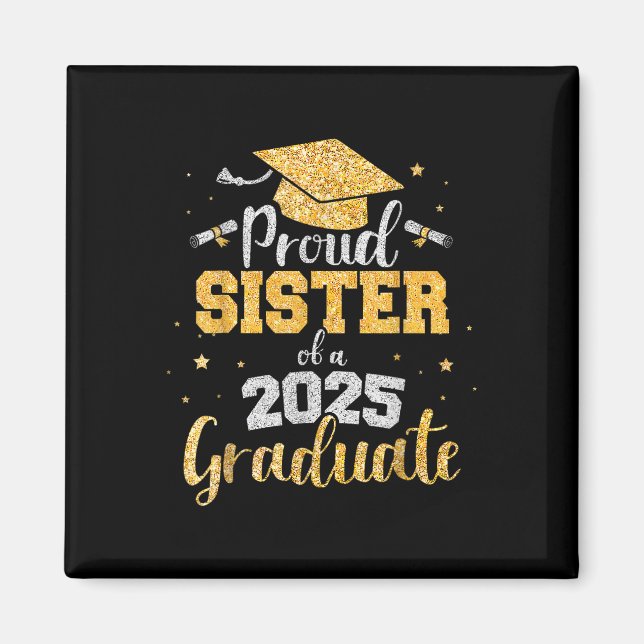 Aimant Fier Soeur D'Une Soeur Diplômée De 2025 (Devant)