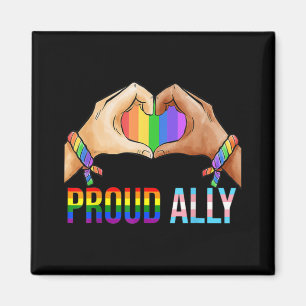 Aimant Fière Ally Pride LGBT Drapeau Transgenre Coeur Gay