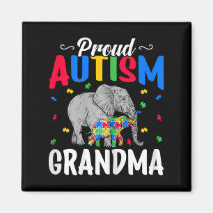 Aimant Fière autisme grand-mère - Autiste éléphant Autism