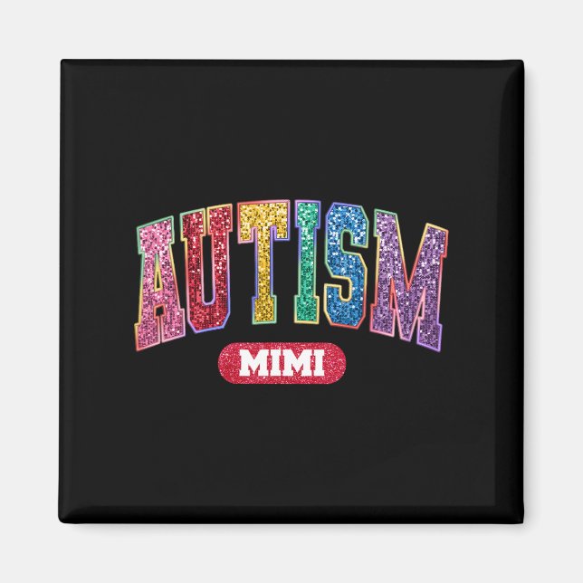 Aimant Fière Autisme Mimi Sensibilisation sur l'autisme M (Devant)