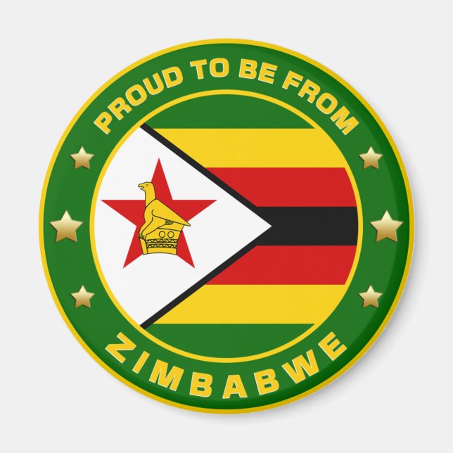 Aimant Fière D'Être Du Zimbabwe (Devant)