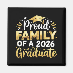 Aimant Fière famille d'un diplômé 2026 26 graduation or
