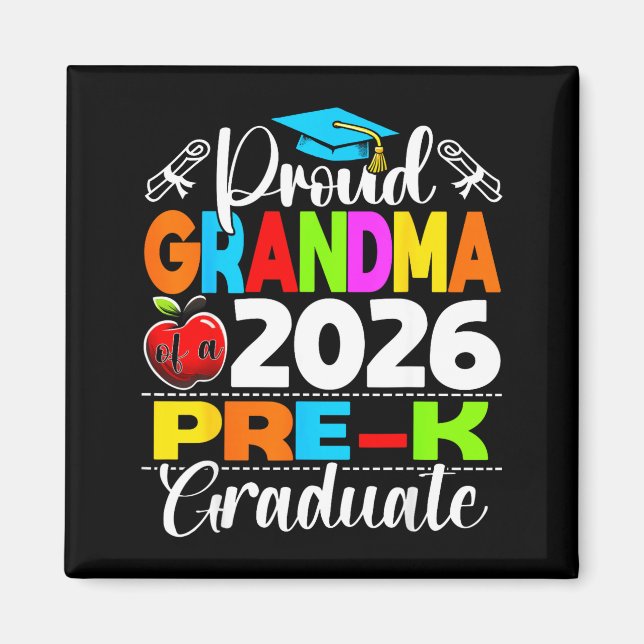 Aimant Fière grand-mère de la promotion 2026 de maternell (Devant)