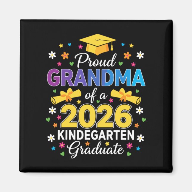 Aimant Fière grand-mère d'un diplômé de maternelle 2026 (Devant)