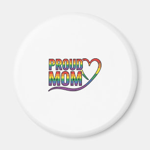 Aimant Fière Maman Cœur Arc-en-ciel Gravure Vintage Desig